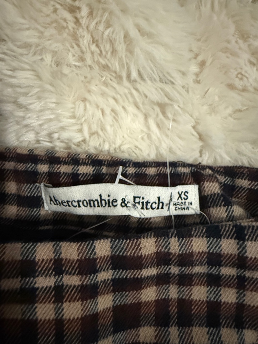 Abercrombie & Fitch Checked Mini Skirt in Brown and Black - Picture 2 of 2